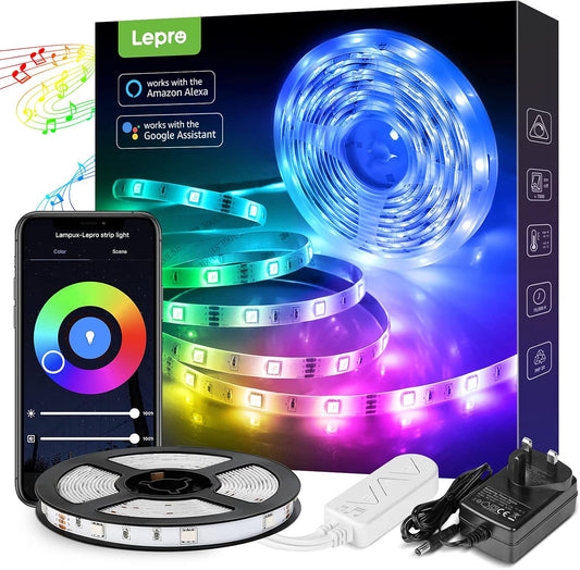 Lepro Smart LED Strip Lights 16.4ft Music Sync Color Changing