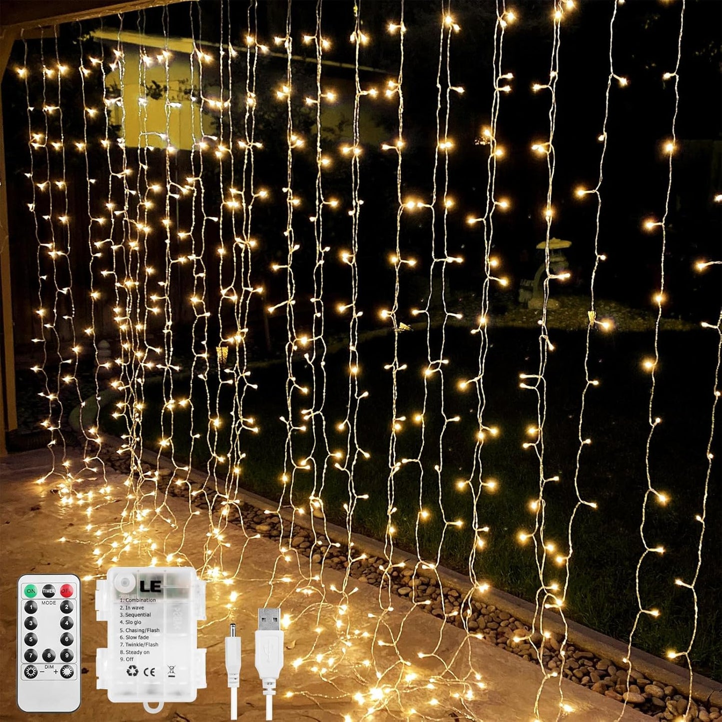 Lepro Fairy Curtain Lights (9.8 x 9.8 ft)