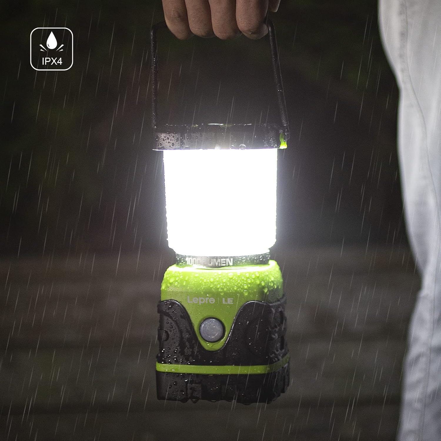 Lepro Battery Powered LED Camping Lantern (Green, Waterproof, 1000LM, 4 Lighting Modes)