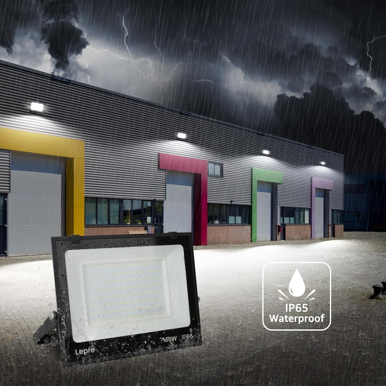 Lepro Outdoor LED Flood Light (150W, 10000LM, 5000K Daylight White)