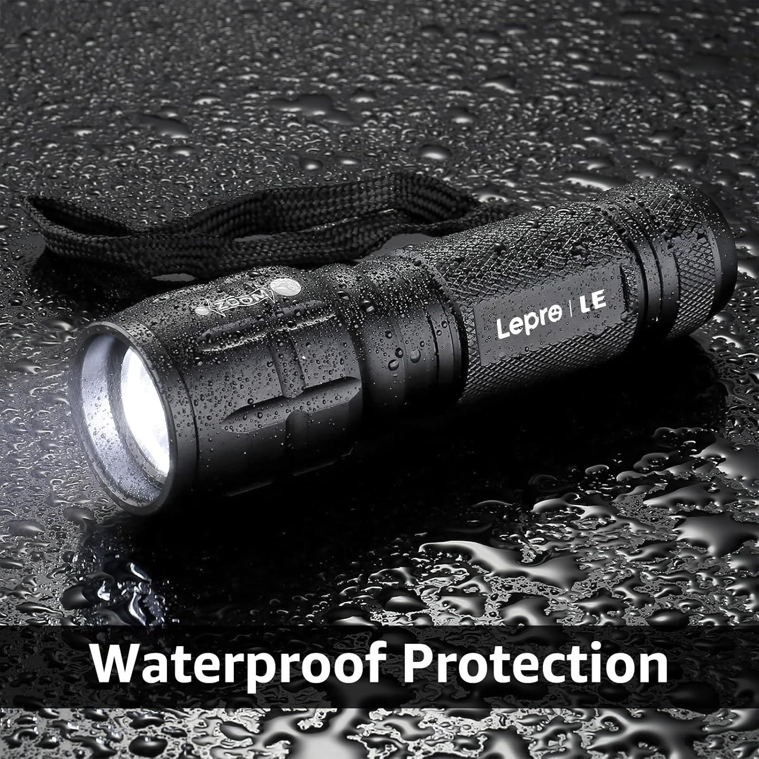Lepro 2-Packs LED Flash Light LE1000 High Lumens, Mini Multifunction Tactical Flashlight , Zoomable, Waterproof, Adjustable Brightness, for Camping, Outdoor and Emergency Use (AAA Batteries Included)