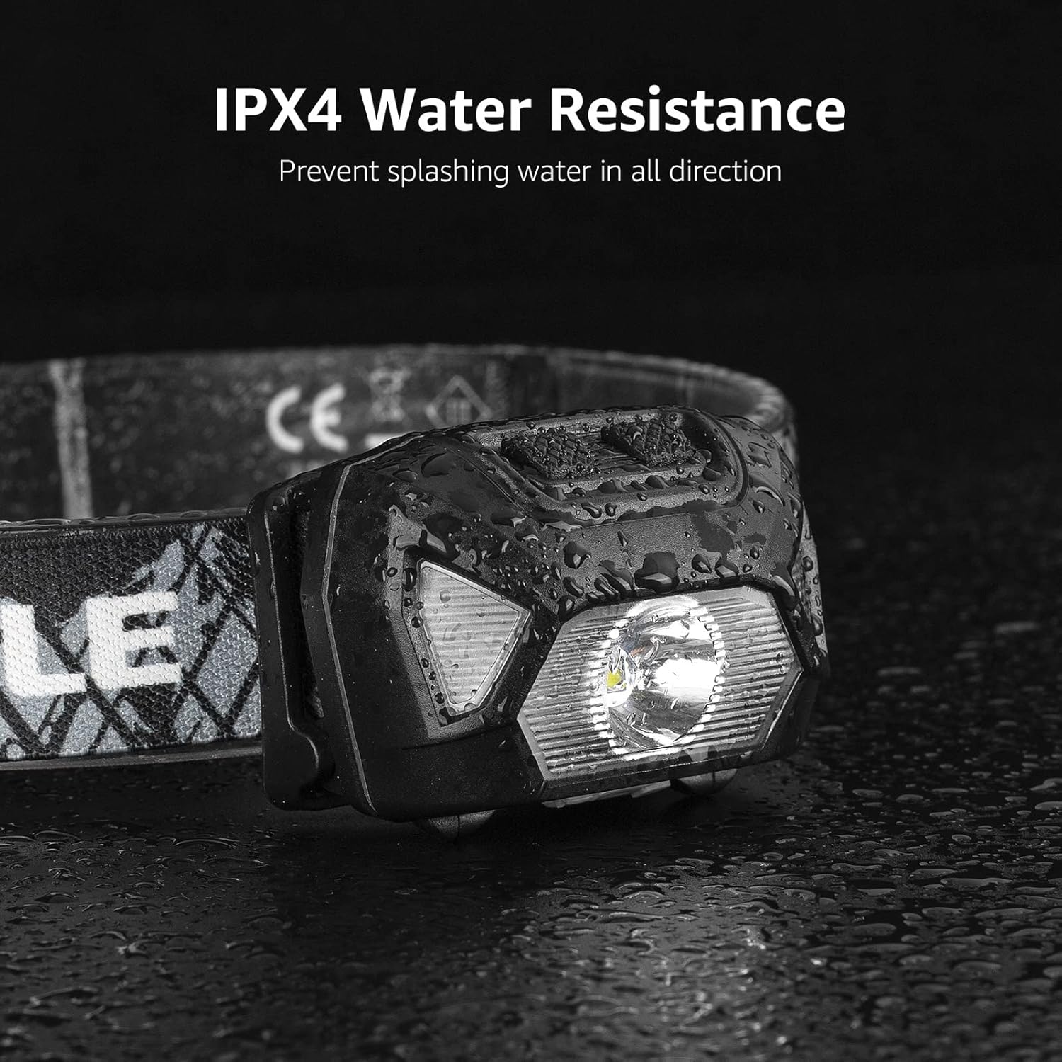 Lepro Rechargeable LED Headlamp (Black, USB-C Rechargeable, Lightweight)