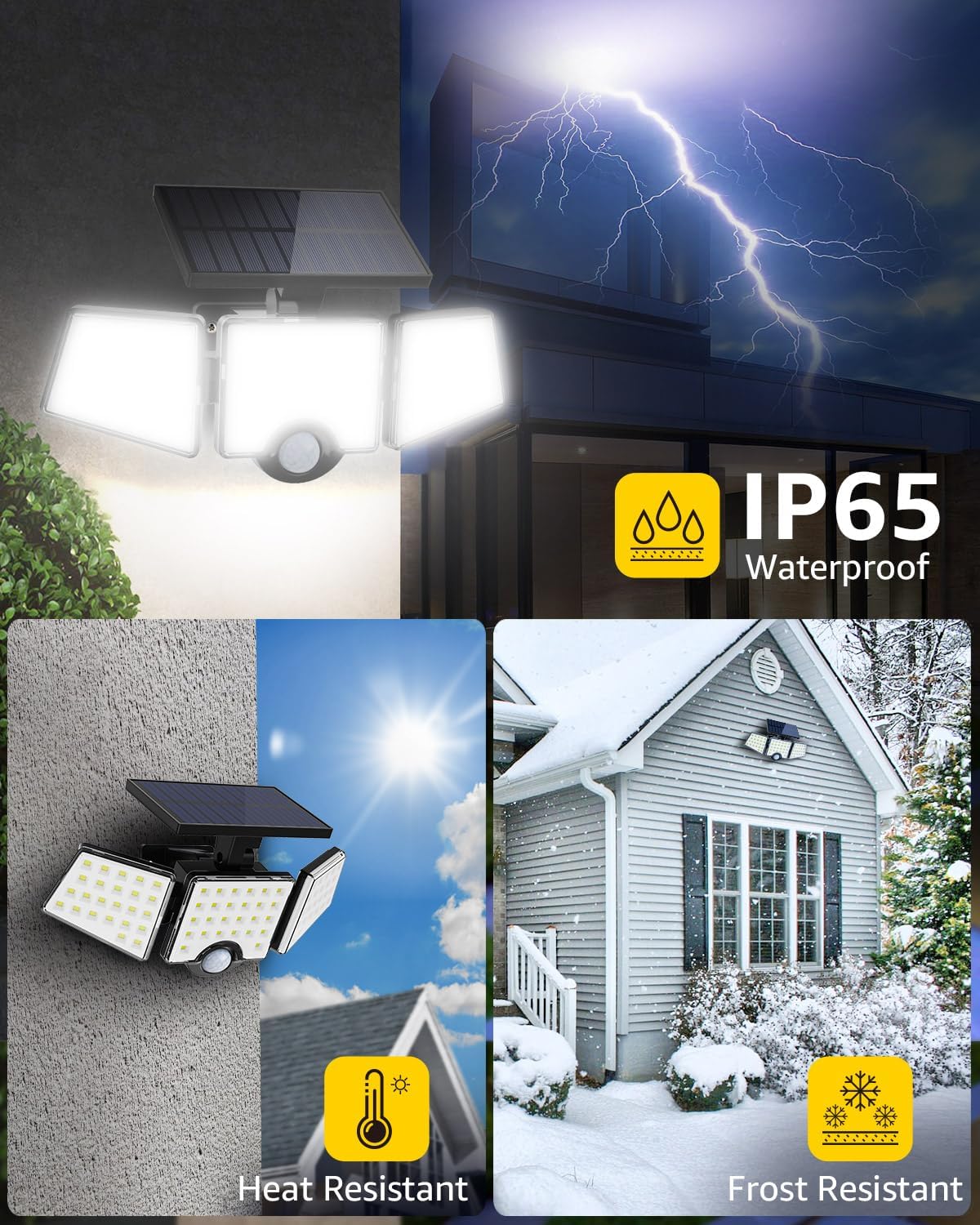 LE Solar Motion Sensor Flood Lights Outdoor - 1000LM