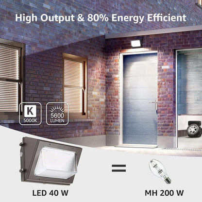 Lepro LED Wall Pack Light with Photocell