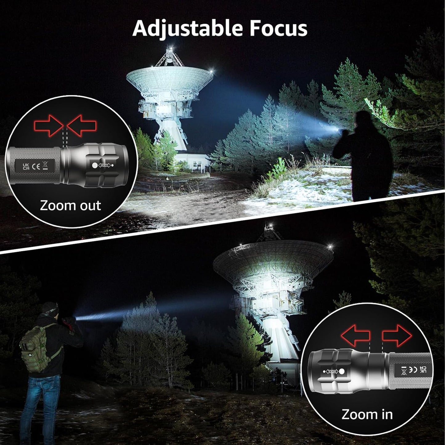 Lepro Portable LED Flashlight – High Lumens, Waterproof (Gray, AAA Batteries Included)