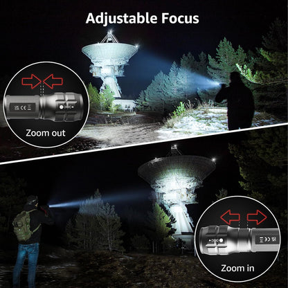 Lepro Portable LED Flashlight – High Lumens, Waterproof (Gray, AAA Batteries Included)