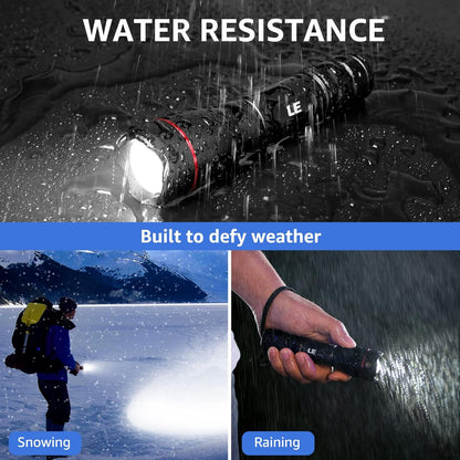 Lepro 1000LM Rechargeable Tactical Flashlight | High Power Zoomable LED Torch with USB Cable