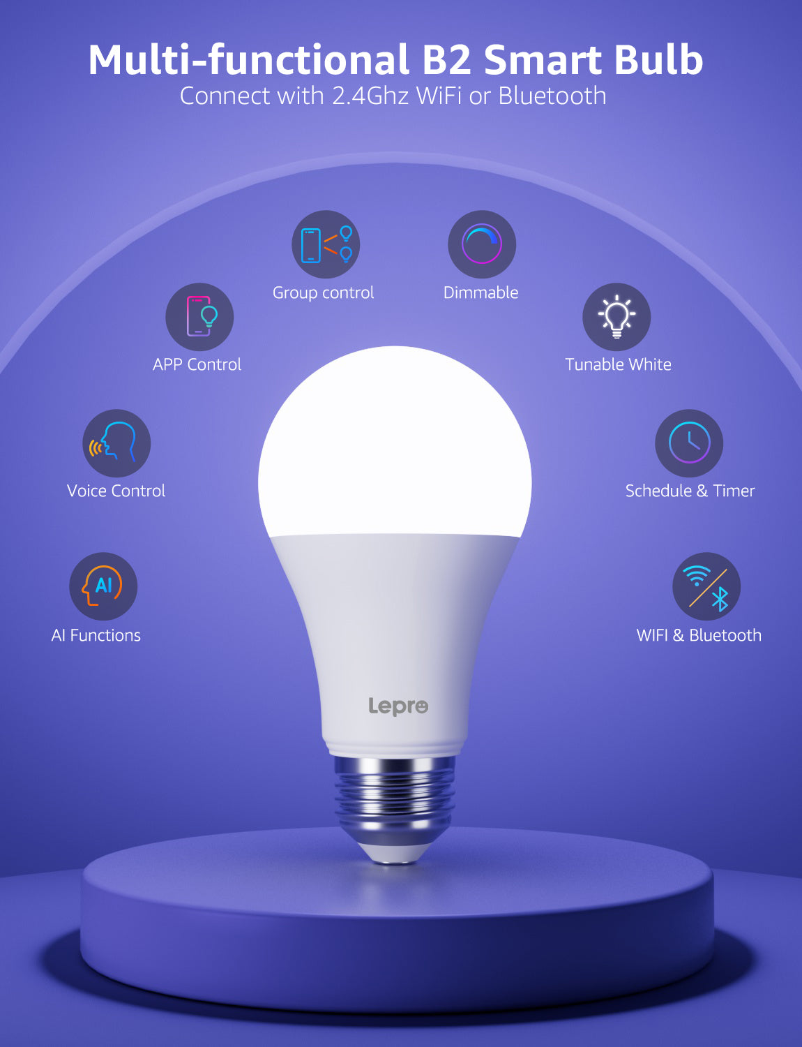 Lepro B2 AI Smart Light Bulbs