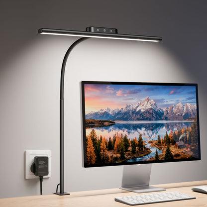 Lepro Led Desk Lamp for Home Office, Metal Architect Lamp with Clamp, 11W 750LM Eye-Caring Task Light, 25 Lighting Modes, Flexible Gooseneck for Monitor, Workbench, Drafting, Crafts, Reading