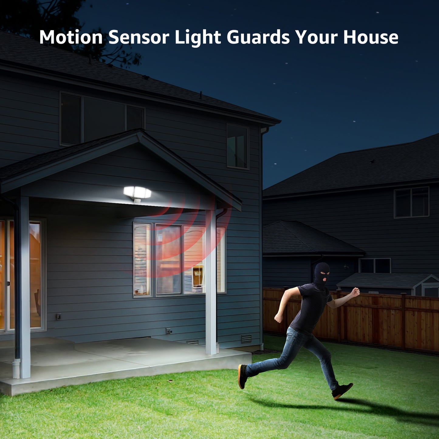 LightVioce Outdoor Motion Sensor LED Security Lights