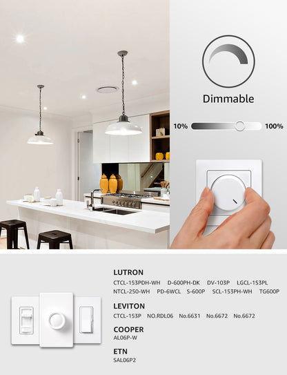 Lepro A19 Dimmable LED Light Bulbs, E26 Base, 9.5W (60W Equivalent), 800 Lumens, 5000K Daylight, UL Listed