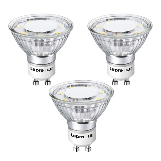 Lepro GU10 LED Light Bulbs, Non-Dimmable, 4W (35W Equivalent), 5000K Daylight, 100° Flood Beam