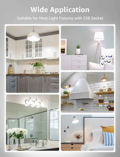 Lepro A19 Dimmable LED Light Bulbs, E26 Base, 9.5W (60W Equivalent), 800 Lumens, 5000K Daylight, UL Listed