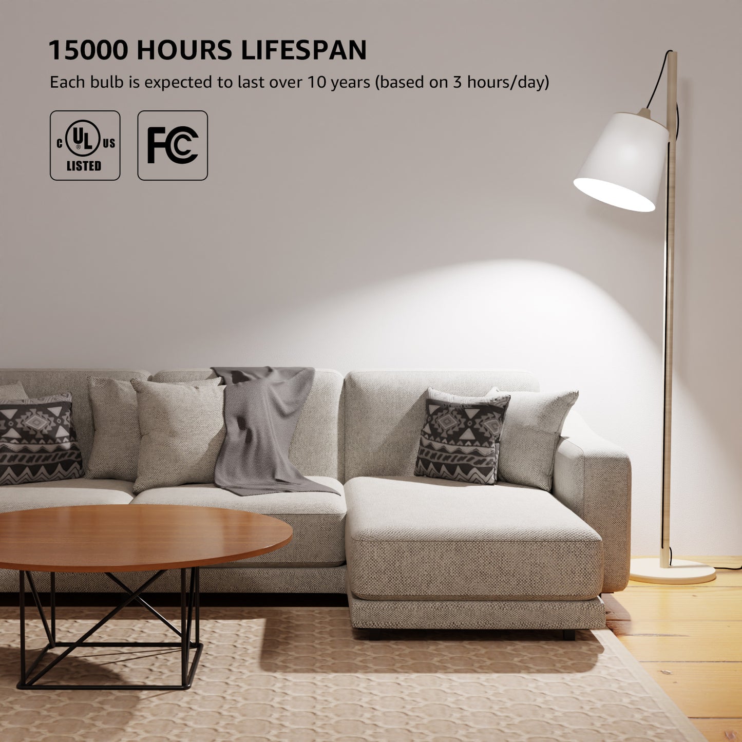 Lepro A19 Dimmable LED Light Bulbs, E26 Base, 14W (100W Equivalent), 1500 Lumens, 5000K Daylight, UL Listed