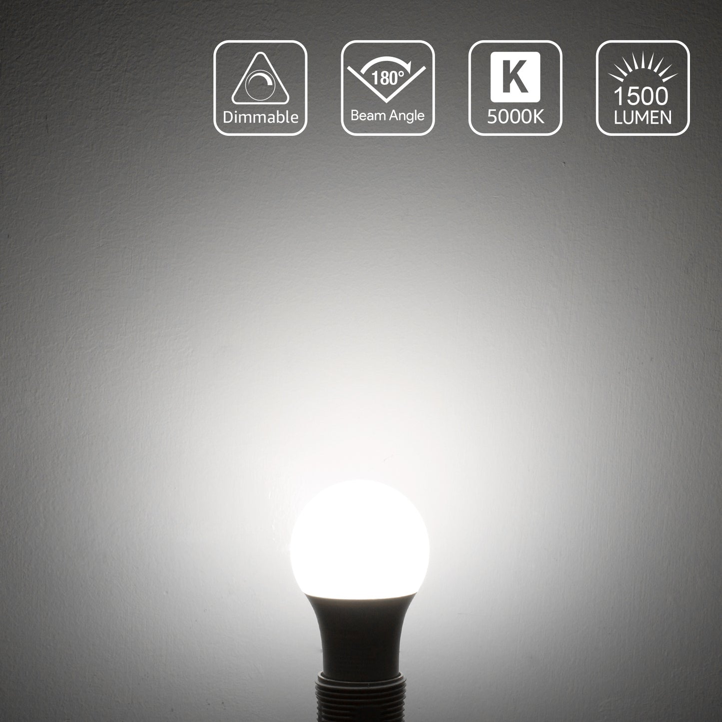 Lepro A19 Dimmable LED Light Bulbs, E26 Base, 14W (100W Equivalent), 1500 Lumens, 5000K Daylight, UL Listed