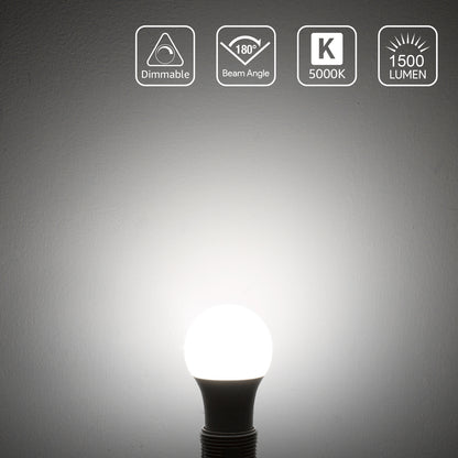 Lepro A19 Dimmable LED Light Bulbs, E26 Base, 14W (100W Equivalent), 1500 Lumens, 5000K Daylight, UL Listed