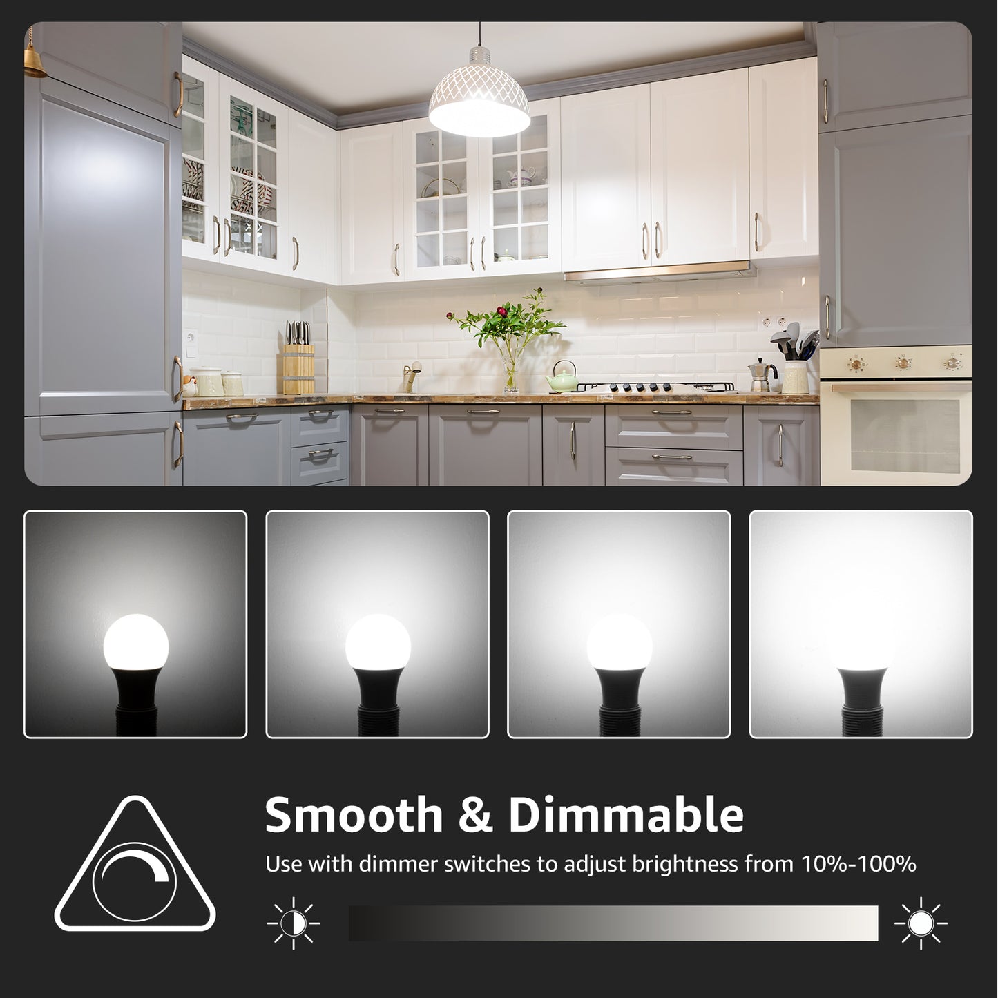 Lepro A19 Dimmable LED Light Bulbs, E26 Base, 14W (100W Equivalent), 1500 Lumens, 5000K Daylight, UL Listed