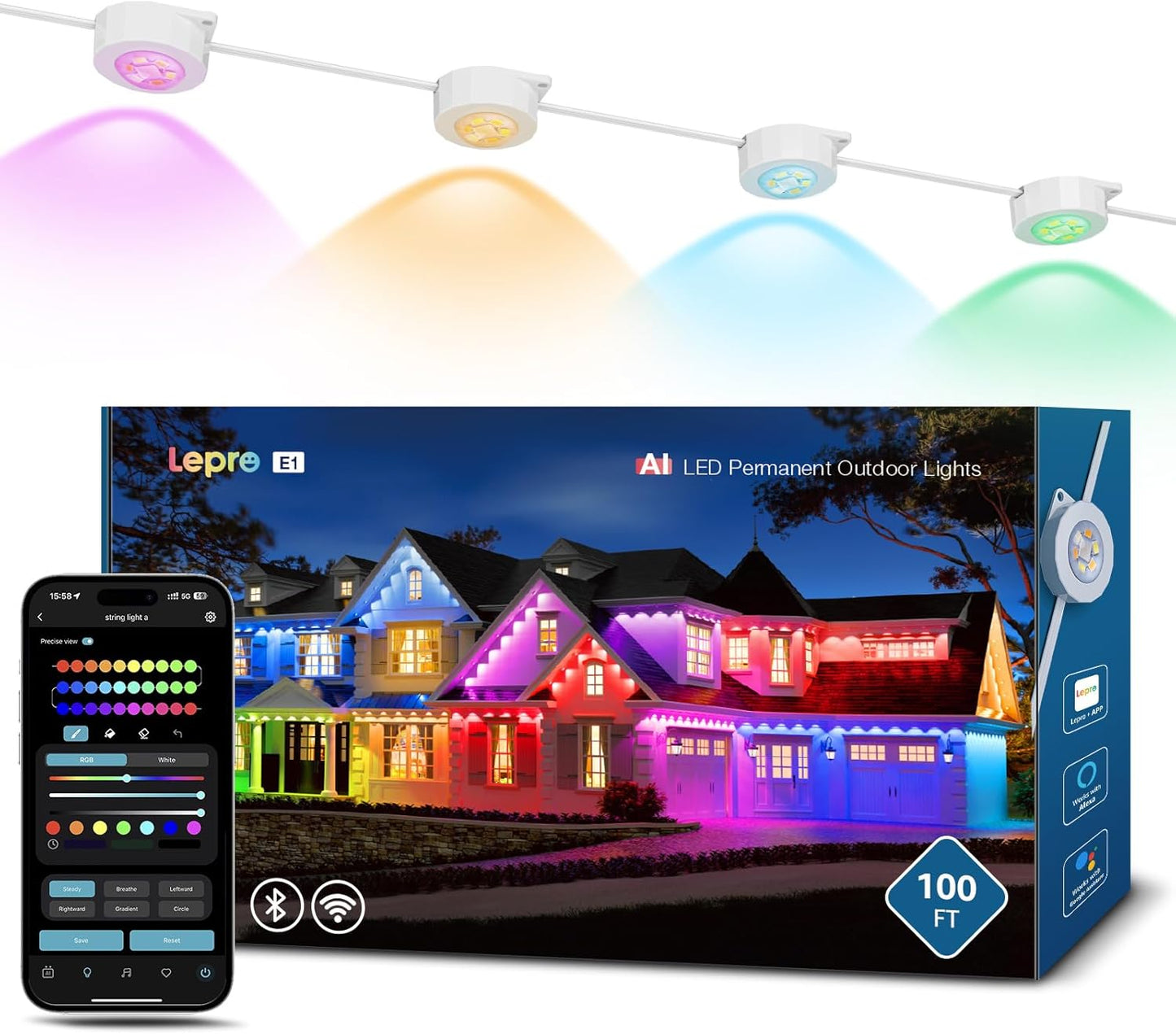 Lepro EE1 AI-Powered Permanent Outdoor Lights
