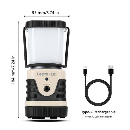 Lepro 1000LM LED Camping Lantern Rechargeable with 4 Light Modes, White