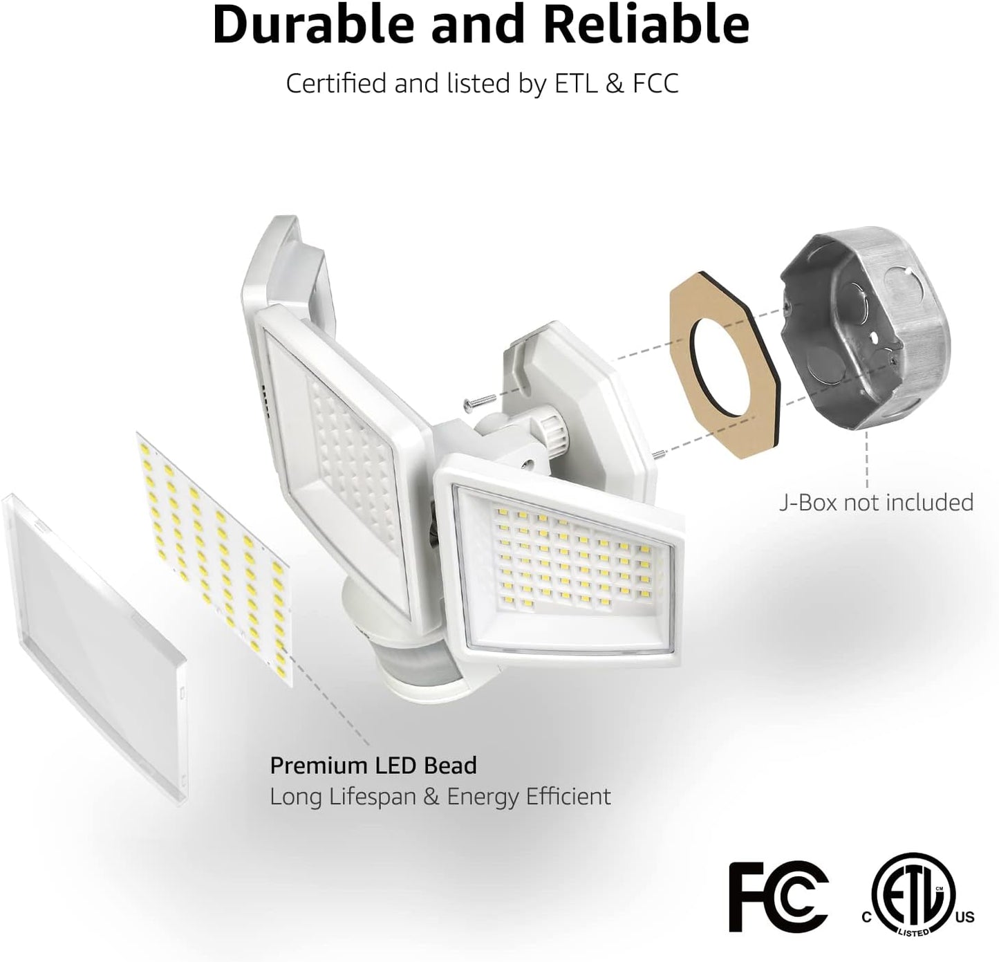 Lepro LED Security Lights (White, 3200 Lumens, 27W, IP65 Waterproof)