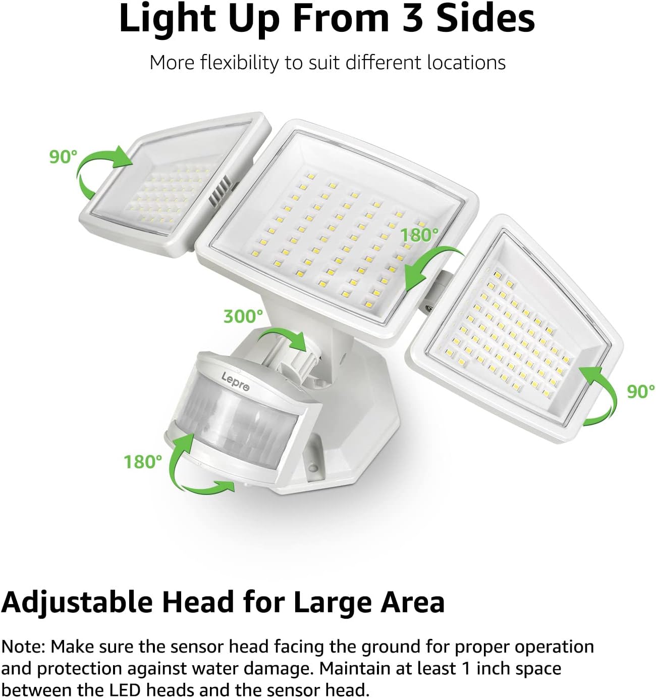 Lepro LED Security Lights (White, 3200 Lumens, 27W, IP65 Waterproof)