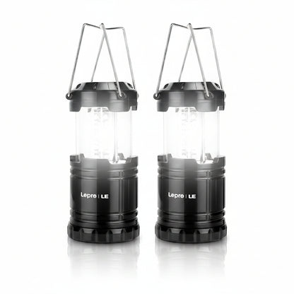 Lepro LED Camping Lantern (190 lm, AA Battery Powered, Waterproof, 2-pack)