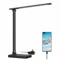 Lepro LED Desk Lamp (Dimmable, Black, with USB Charging Port)