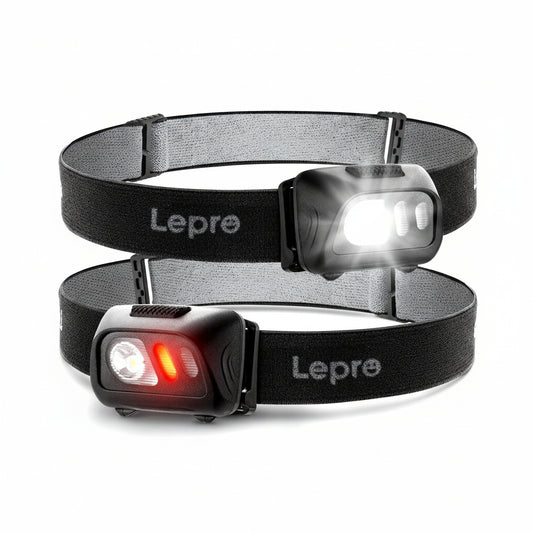 Lepro LED Headlamp Flashlights, 1500Lux Head Lamp with 6 Lighting Modes and Red Light, IPX4 Waterproof Headlamp for Camping Hiking Backpacking Fishing, Adjustable Headband Suit for Adults Kids