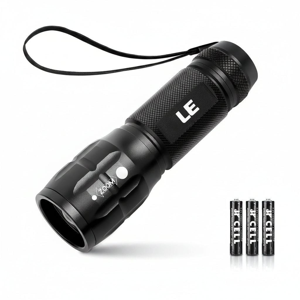Lepro Portable LED Flashlight (Green, High Lumens, Waterproof, AAA Batteries Included) Single Pack