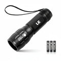 Lepro Portable LED Flashlight – High Lumens, Waterproof (Black, AAA Batteries Included)