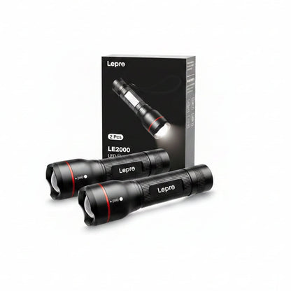 Lepro Portable LED Flashlight (Waterproof, 300lm, 2-Pack)