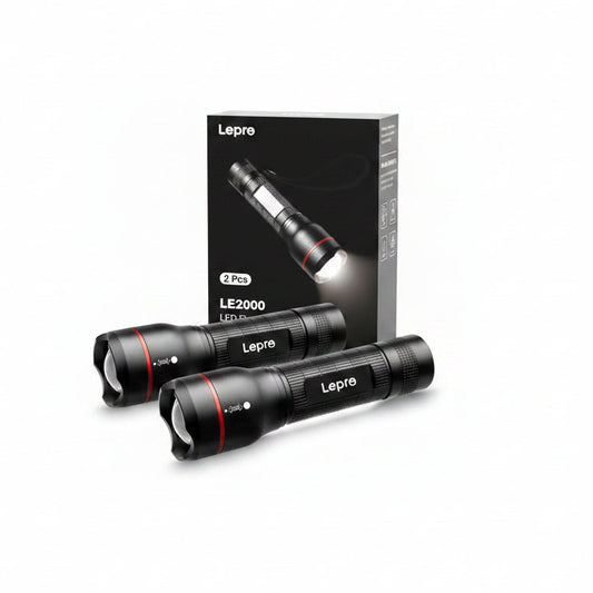 Lepro Portable LED Flashlight (Waterproof, 300lm, 2-Pack)