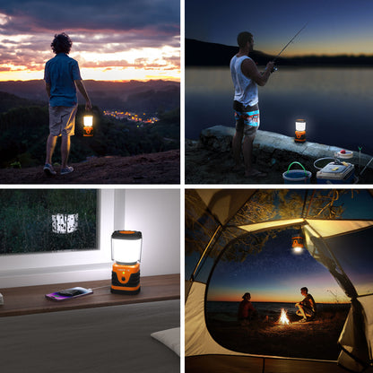 Lepro 1000LM LED Camping Lantern Rechargeable with 4 Light Modes, Orange