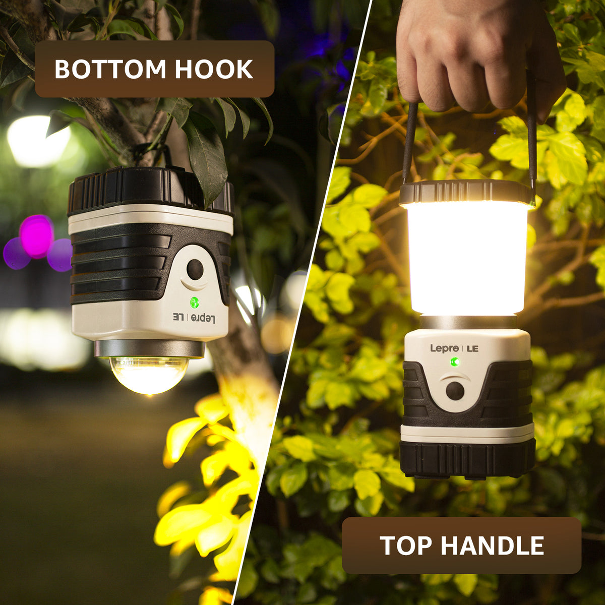 Lepro 1000LM LED Camping Lantern Rechargeable with 4 Light Modes, White