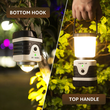 Lepro 1000LM LED Camping Lantern Rechargeable with 4 Light Modes, White