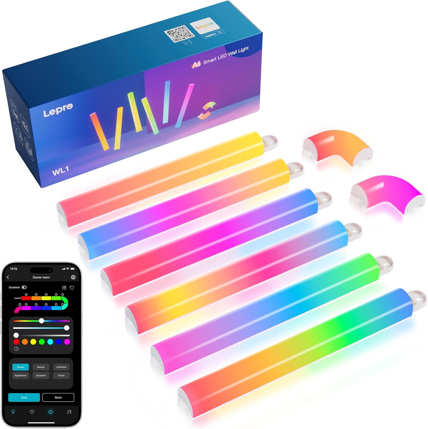 Lepro AI バーライト WL1 スマート LED Lepro WL1 AI Smart RGB Wall Lights | Dynamic Wall Glow with AI