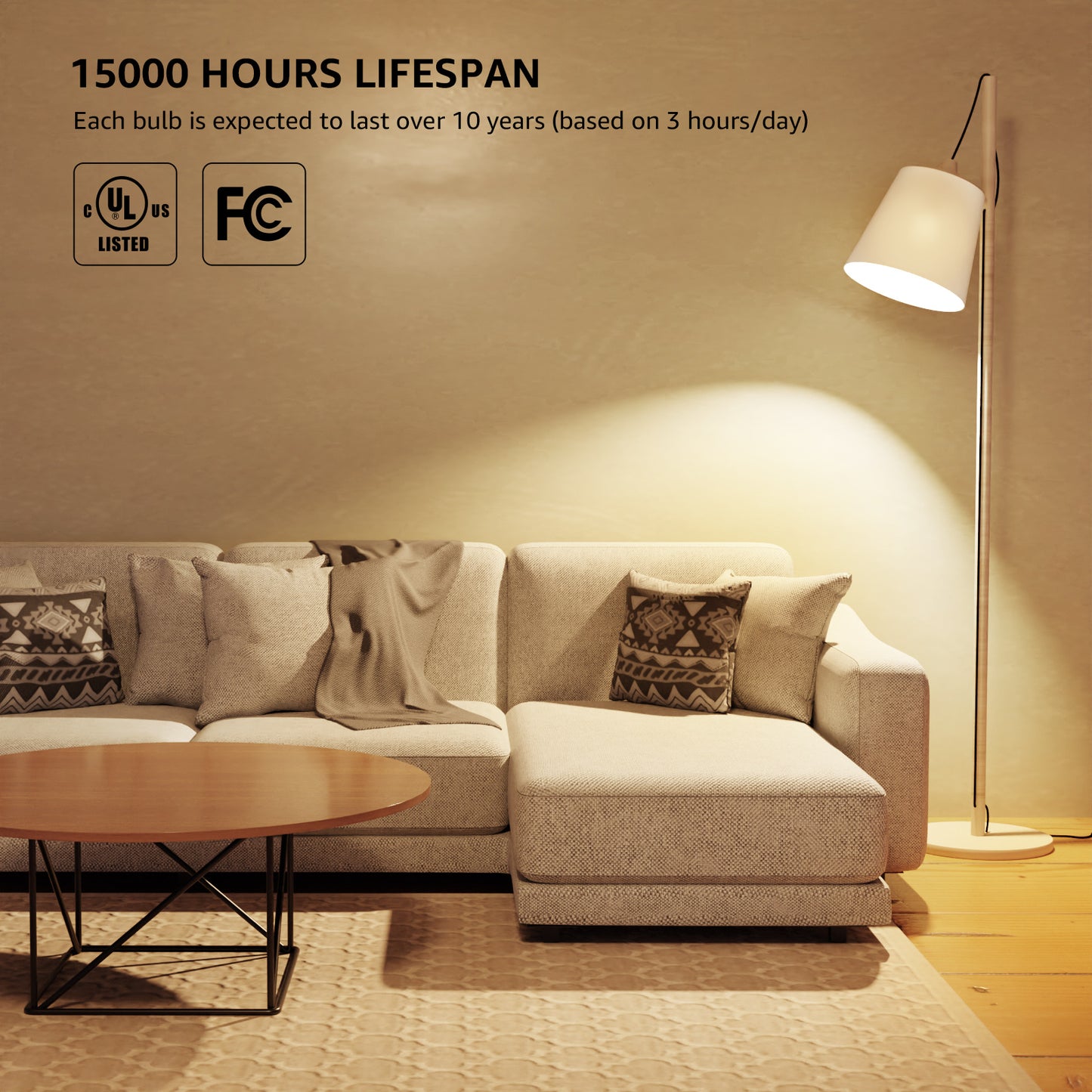 Lepro A19 Dimmable LED Light Bulbs, E26 Base, 14W (100W Equivalent), 1500 Lumens, 2700K Warm White, UL Listed