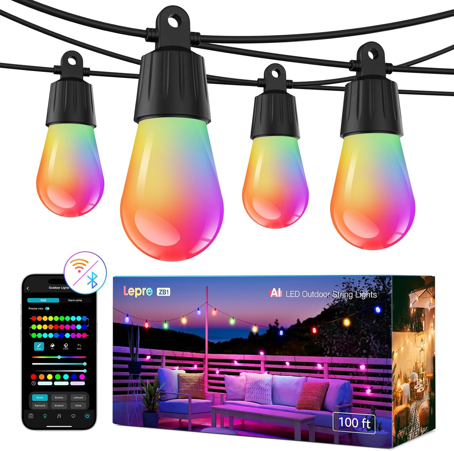 Lepro ZB1 AI-Powered Smart Outdoor String Lights