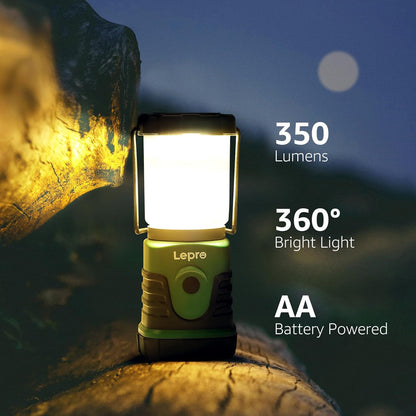 Lepro Portable LED Camping Lantern (350 lm, AA Battery Powered)