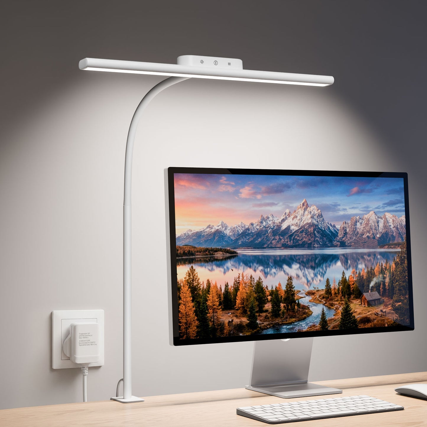 Lepro Led Desk Lamp for Home Office, Metal Architect Lamp with Clamp, 11W 750LM Eye-Caring Task Light, 25 Lighting Modes, Flexible Gooseneck for Monitor, Workbench, Drafting, Crafts, Reading