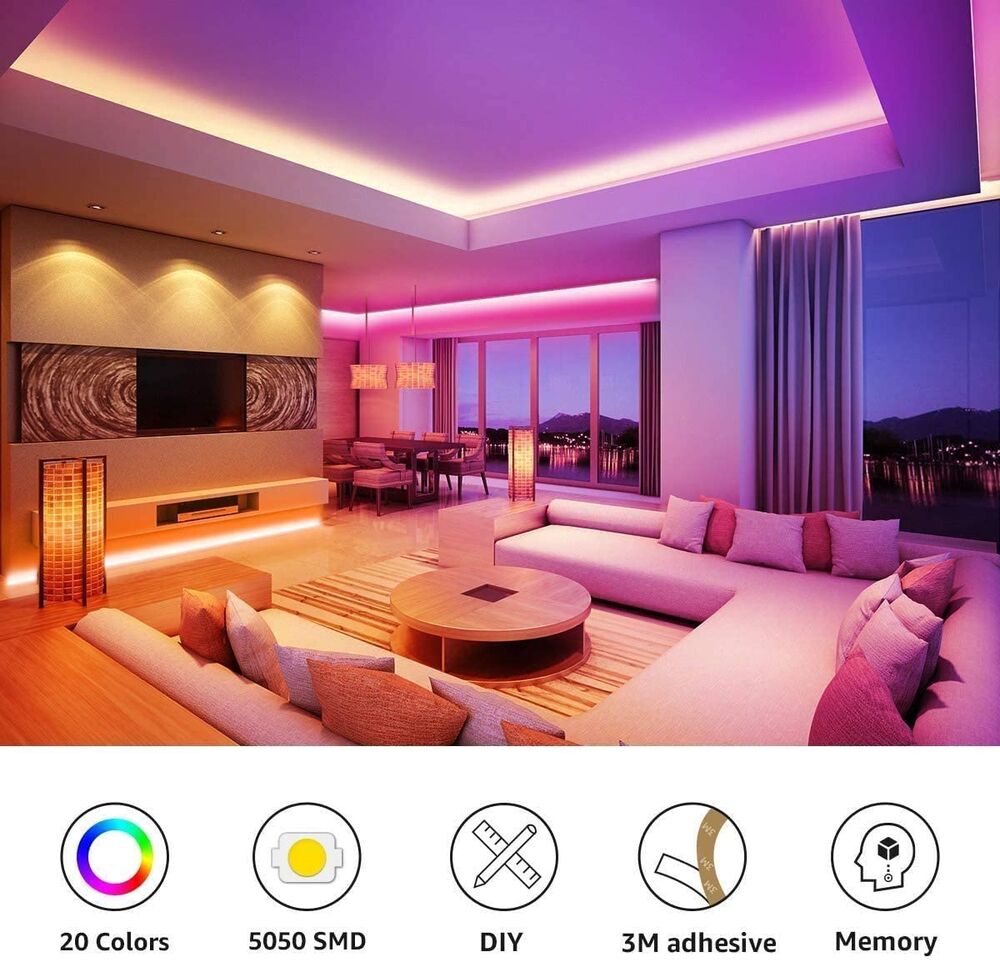 Lepro RGB LED Strip Lights with Remote Controller (65.6ft)