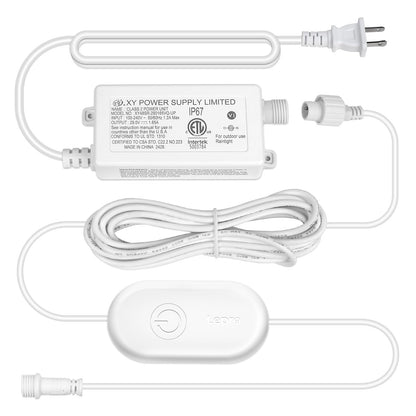 Lepro E1 Permanent Lights Accessories Only - 29V 48W AC-DC Power Supply and in-line Smart Controller Set, IP67 Waterproof Adapter with IP65 Waterproof Controller Box, NOT for Any Other Brands