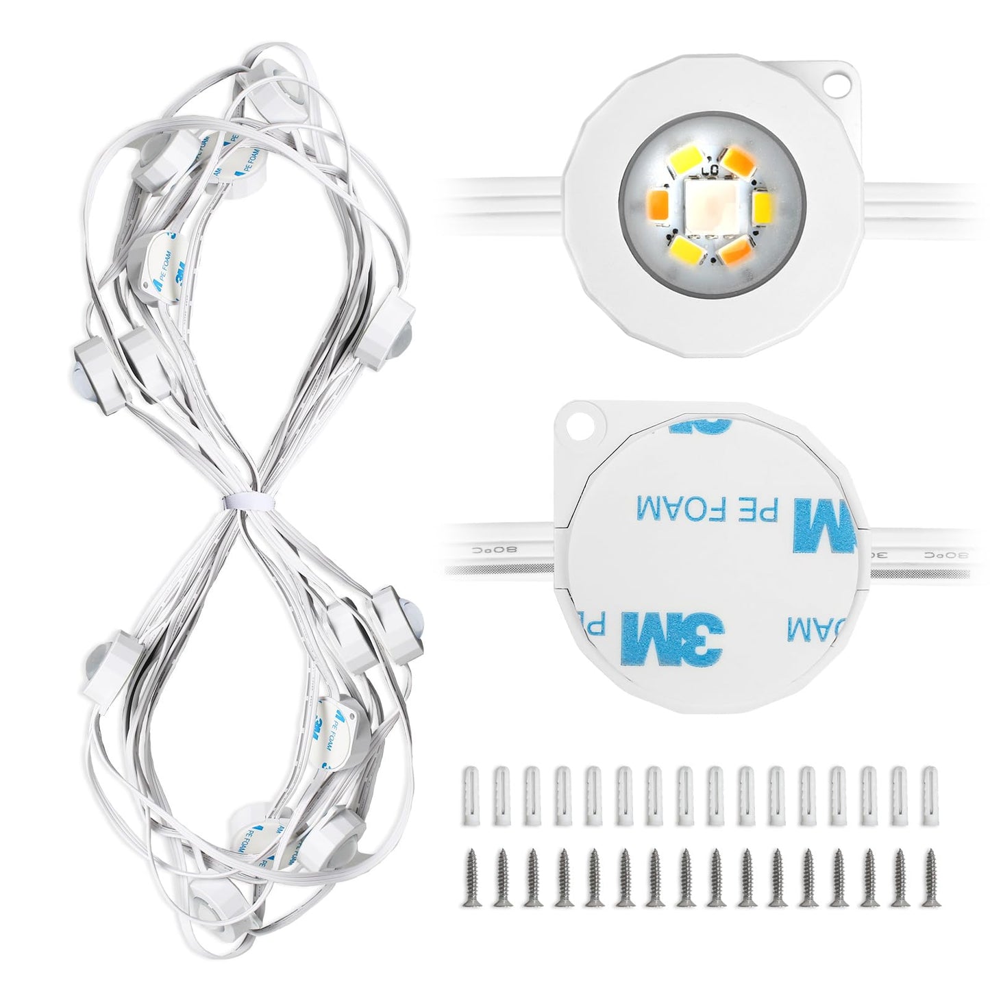 Lepro E1 Permanent Lights Accessories Only – 25 ft Permanent Outdoor Lights Single Strand Without Adapter and in-line Controller