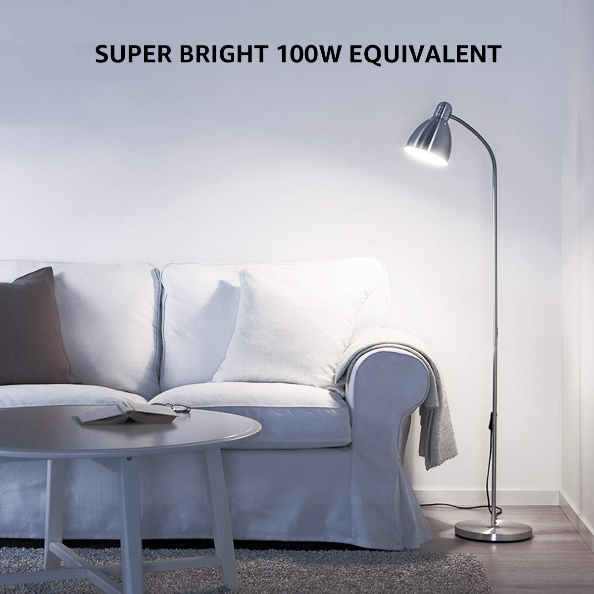 Lepro A19 E26 LED Light Bulbs (1500 Lumens, Daylight White, Energy-Saving)