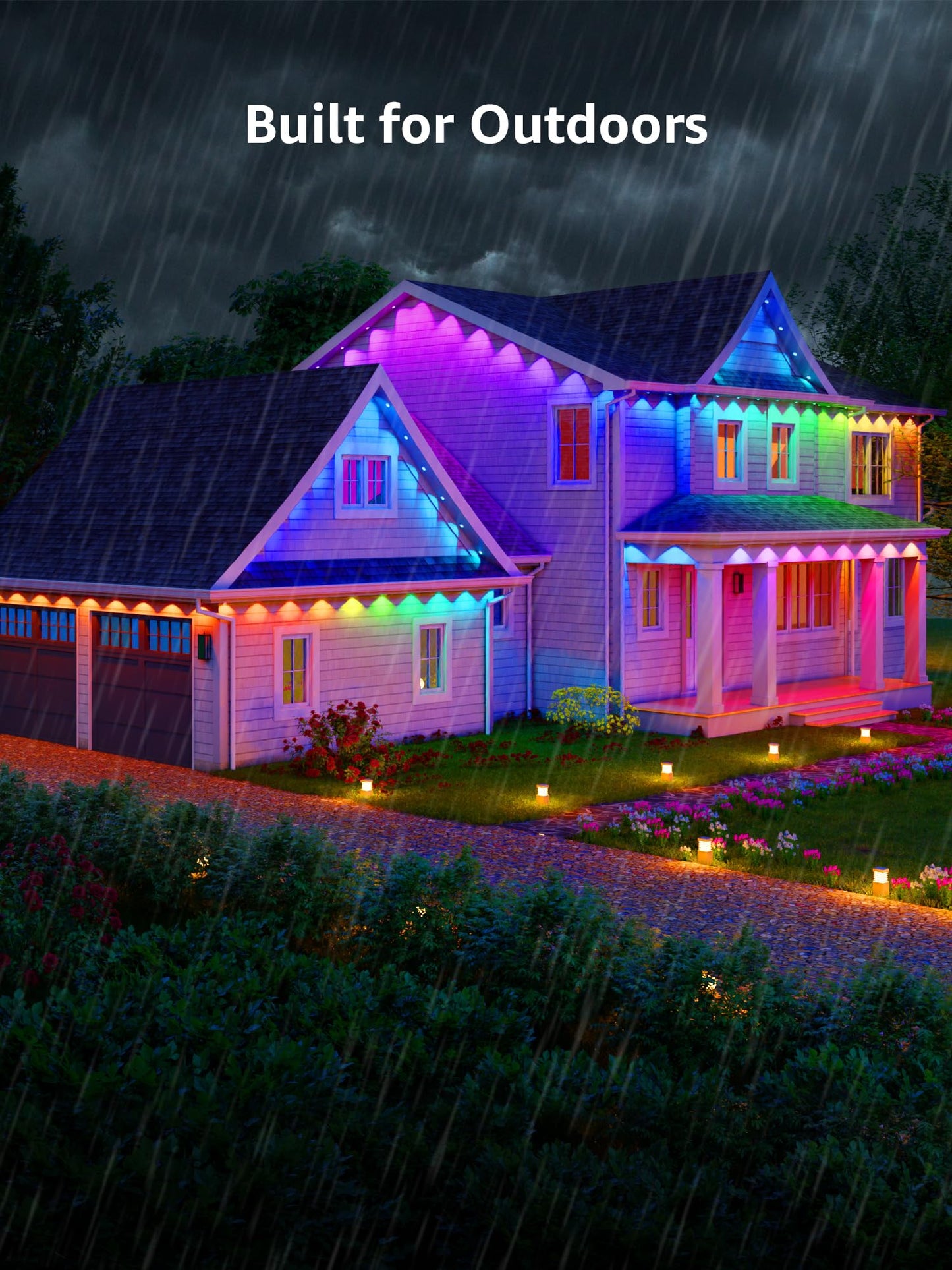 Lepro E1 Permanent Lights Accessories Only – 25 ft Permanent Outdoor Lights Single Strand Without Adapter and in-line Controller