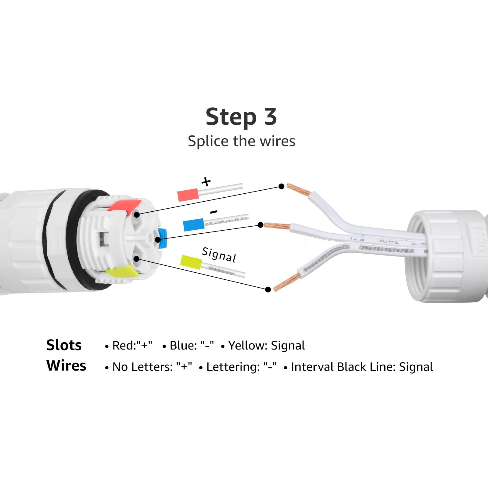 Lepro Extension Cable (20 ft) for Lepro E1 Permanent Outdoor Lights Only, 2 Built in Data Booster/Signal Amplifier