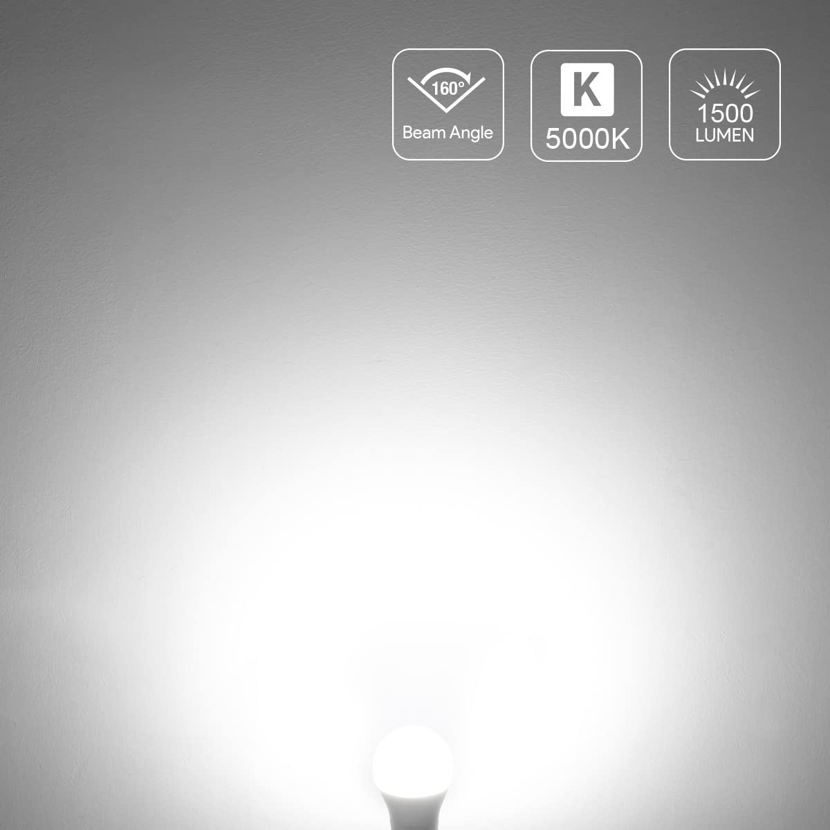 Lepro A19 E26 LED Light Bulbs (1500 Lumens, Daylight White, Energy-Saving)
