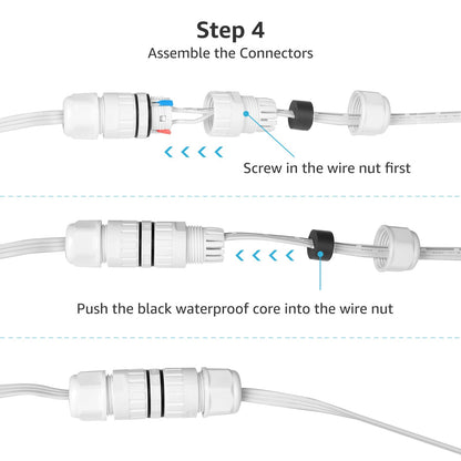 Lepro Extension Cable (20 ft) for Lepro E1 Permanent Outdoor Lights Only, 2 Built in Data Booster/Signal Amplifier