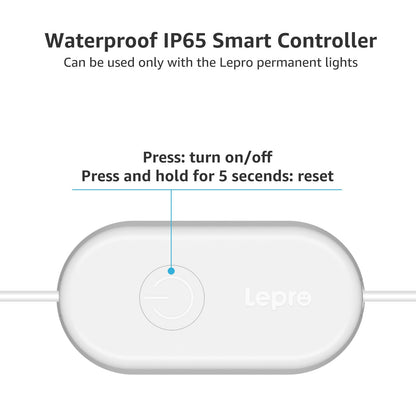 Lepro E1 Permanent Lights Accessories Only - 29V 48W AC-DC Power Supply and in-line Smart Controller Set, IP67 Waterproof Adapter with IP65 Waterproof Controller Box, NOT for Any Other Brands