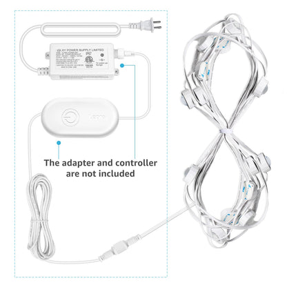 Lepro E1 Permanent Lights Accessories Only – 25 ft Permanent Outdoor Lights Single Strand Without Adapter and in-line Controller
